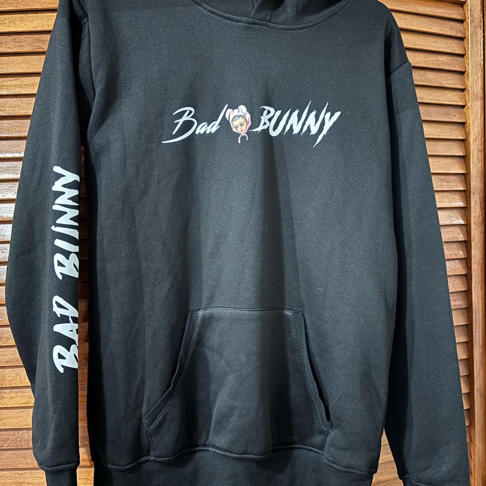 Bad Bunny Black Graphic Hoodie